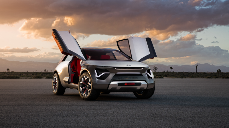 Illustration for article titled The Kia HabaNiro Is a Futuristic Mashup of What's Popular Right Now